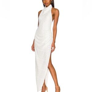Amanda Uprichard Samba Gown White Sequin